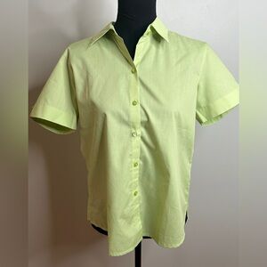 Foccroft NYC| mint green button  Up Top Sz 12p